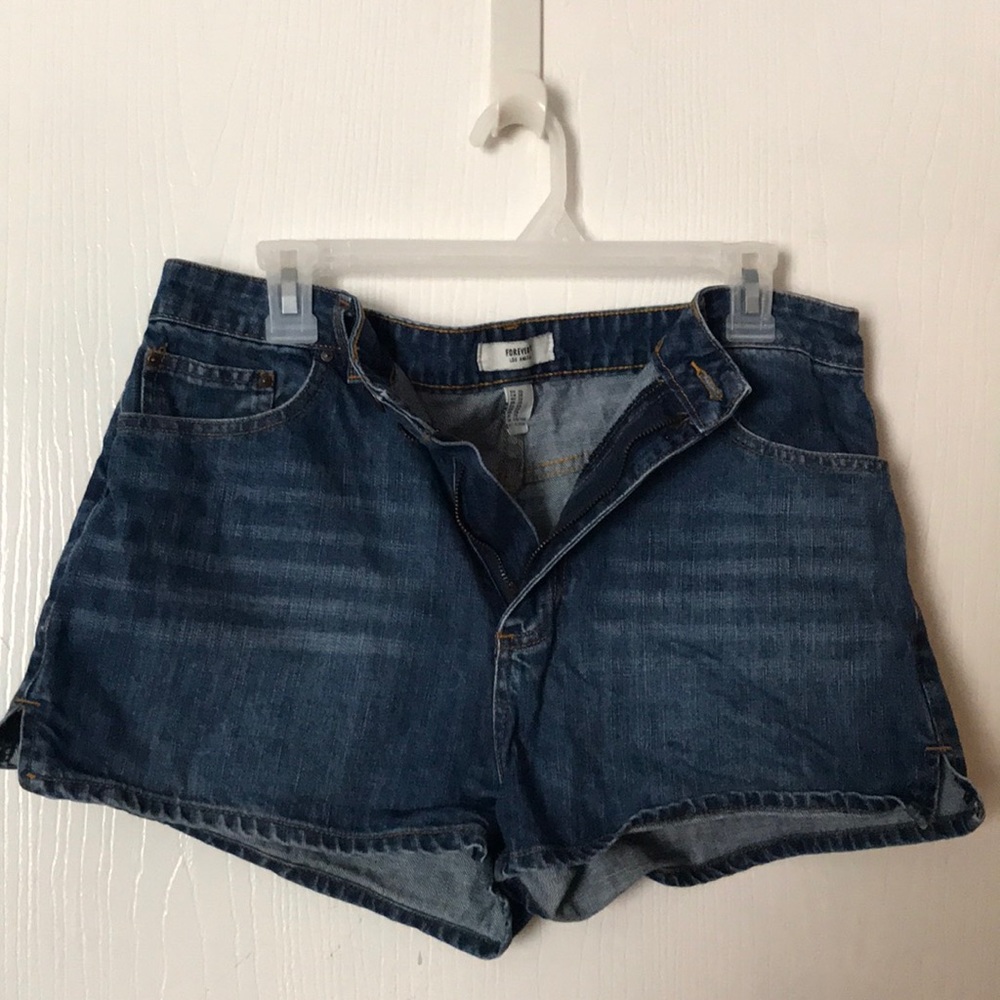 High waisted denim shorts